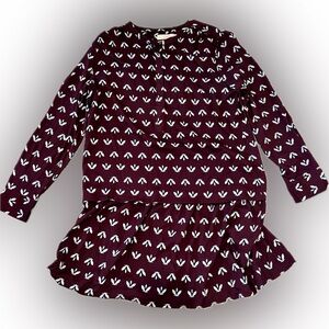 LOFT Burgundy Long Sleeve Dress